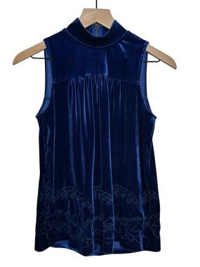 Boxlunch Harry Potter Symbols Velvet Top Blue Spells XSmall Sleeveless Cosplay